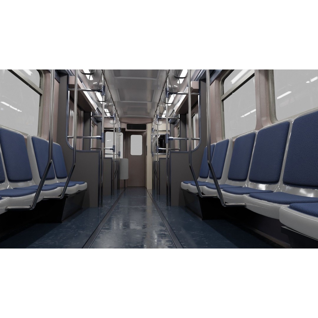 Chicago CTA Train 5000 3D Model – Low Poly Game Asset, PBR Textures - View 11