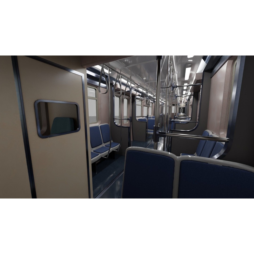 Chicago CTA Train 5000 3D Model – Low Poly Game Asset, PBR Textures - View 12