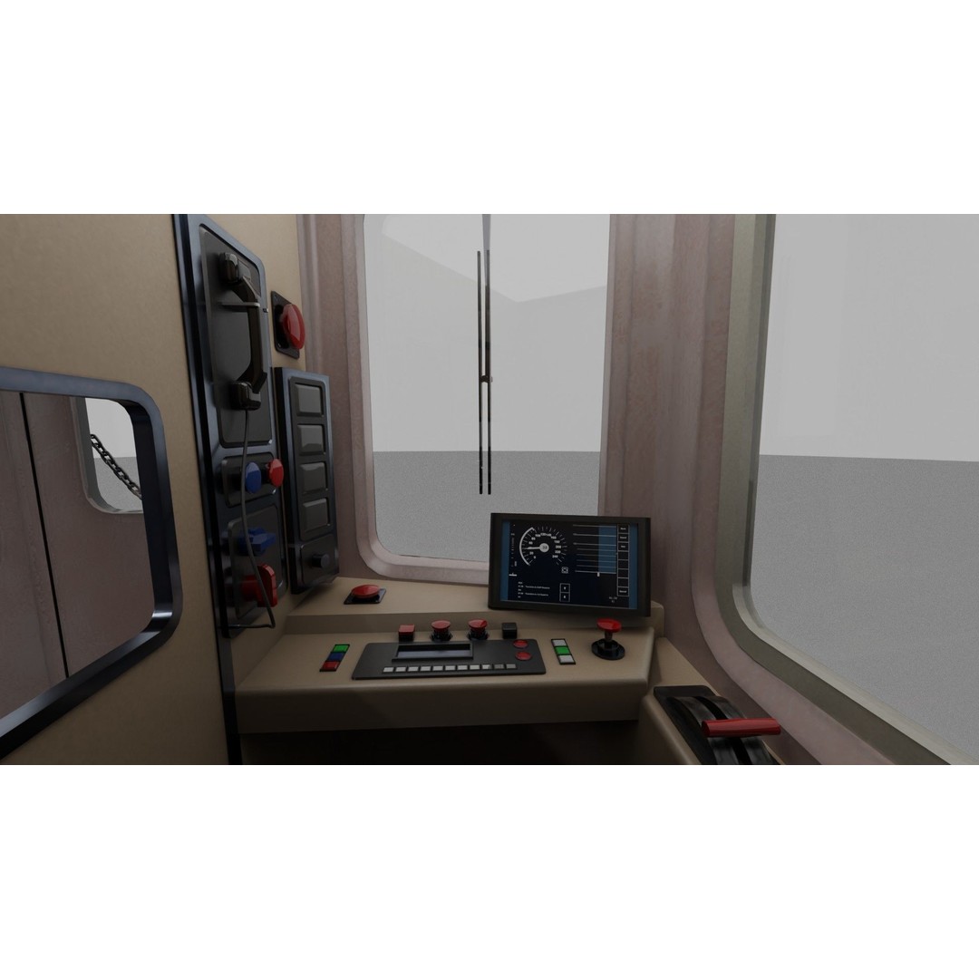 Chicago CTA Train 5000 3D Model – Low Poly Game Asset, PBR Textures - View 13