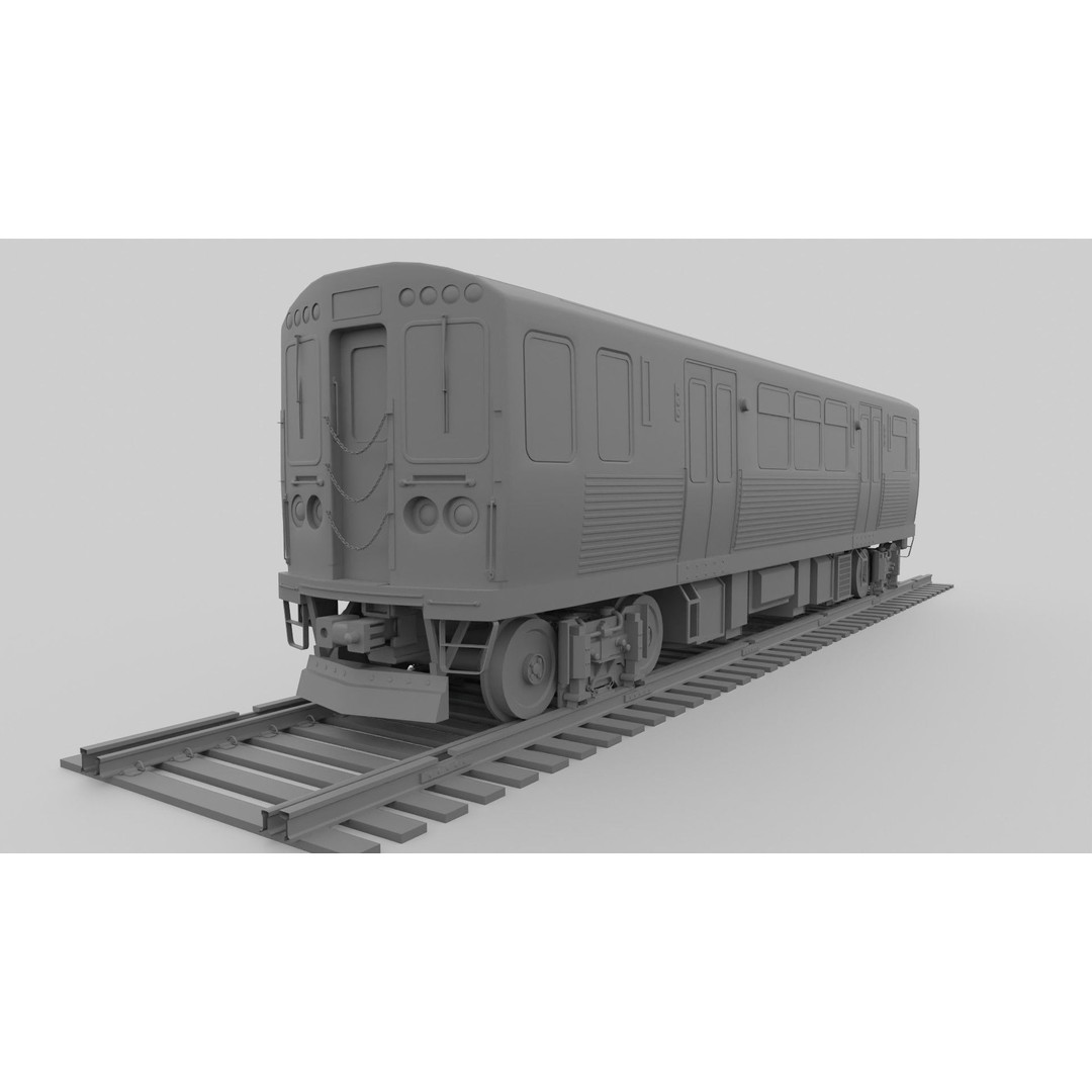Chicago CTA Train 5000 3D Model – Low Poly Game Asset, PBR Textures - View 17