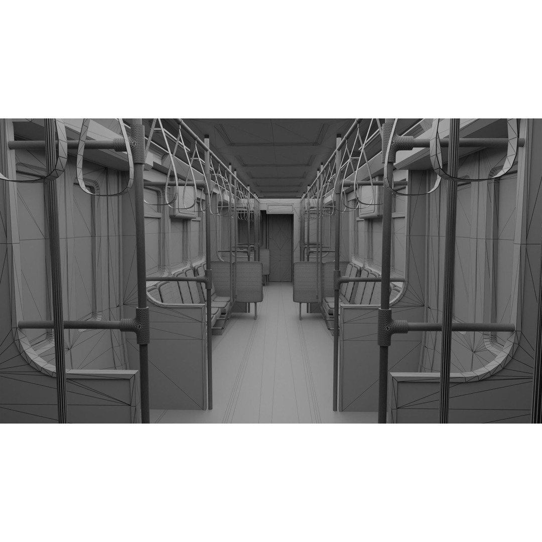 Chicago CTA Train 5000 3D Model – Low Poly Game Asset, PBR Textures - View 20
