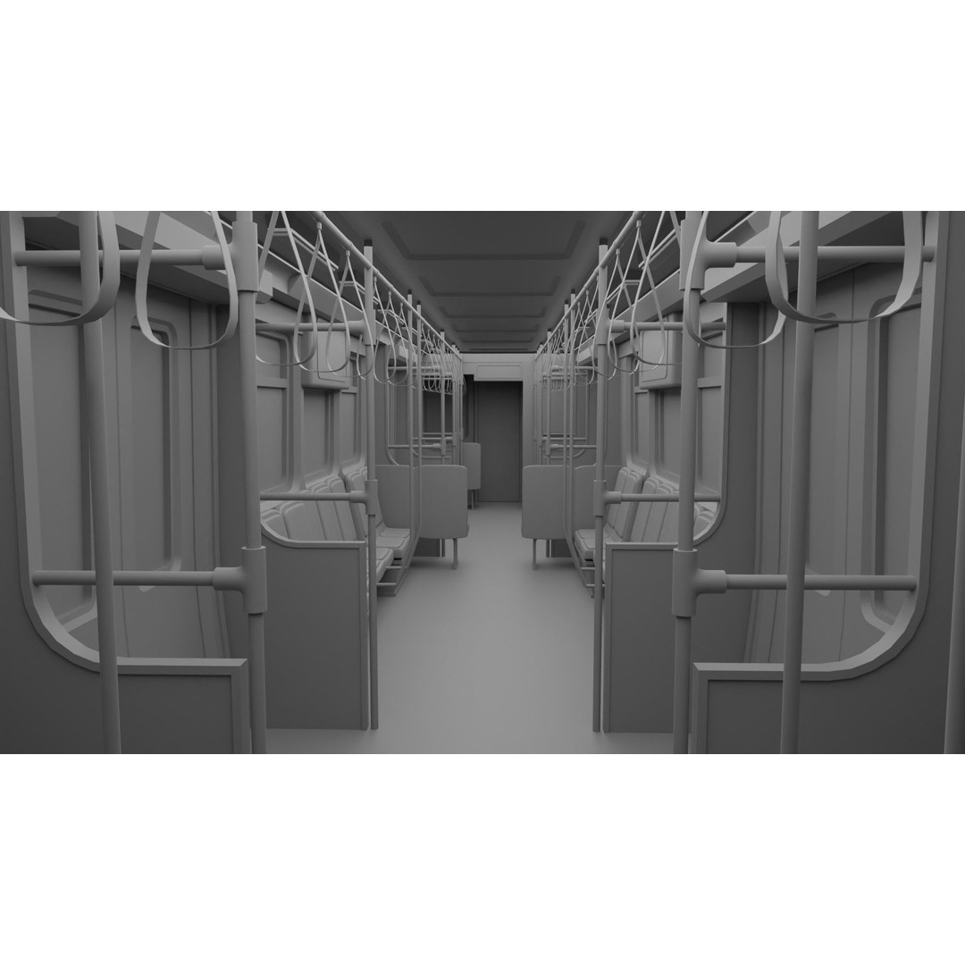 Chicago CTA Train 5000 3D Model – Low Poly Game Asset, PBR Textures - View 21