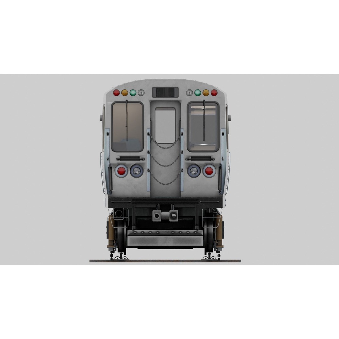 Chicago CTA Train 5000 3D Model – Low Poly Game Asset, PBR Textures - View 7