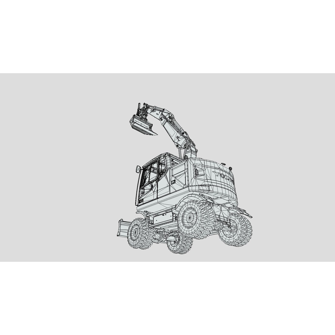 Excavator EWR150E 3D Model – Low Poly Game Asset, FBX