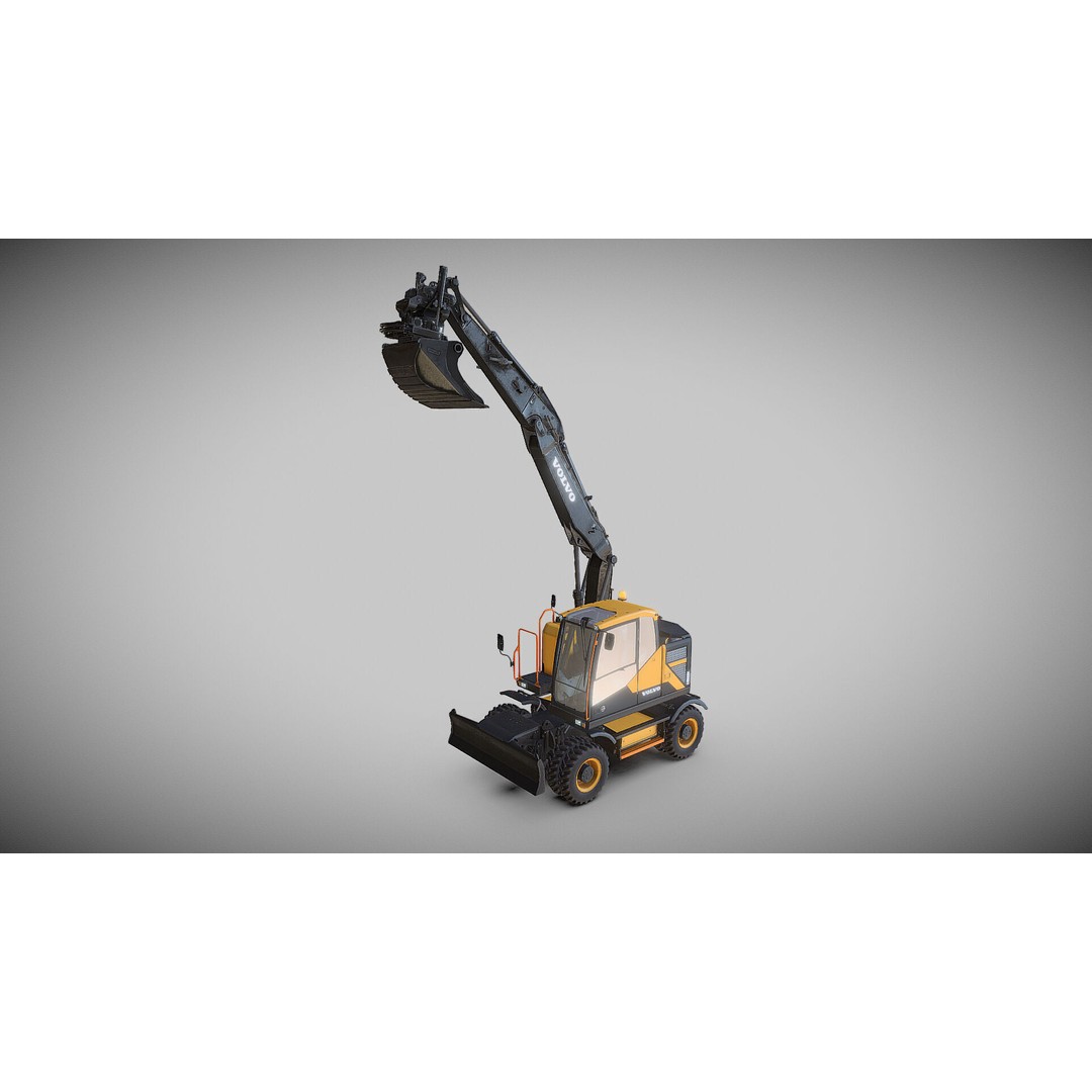 Excavator EWR150E 3D Model – Low Poly Game Asset, FBX - View 3