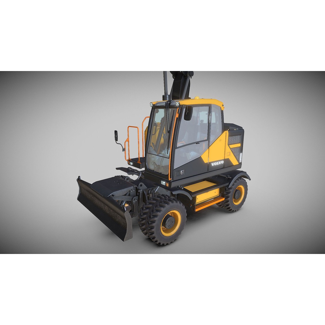 Excavator EWR150E 3D Model – Low Poly Game Asset, FBX - View 4