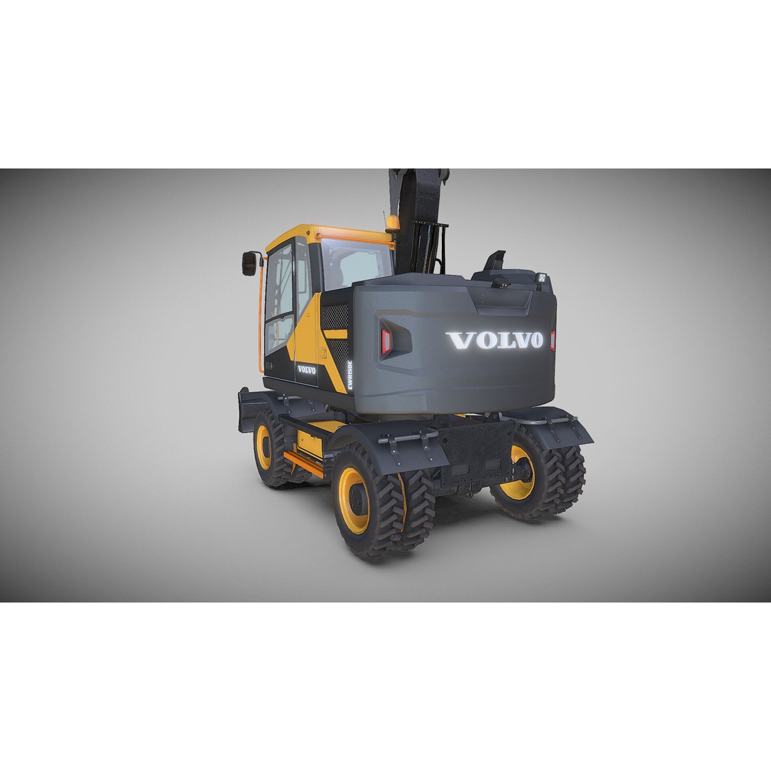 Excavator EWR150E 3D Model – Low Poly Game Asset, FBX - View 5
