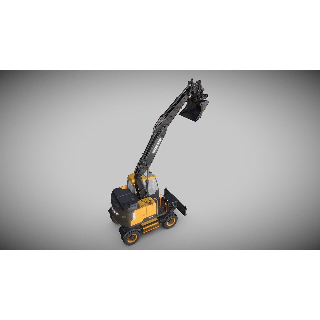 Excavator EWR150E 3D Model – Low Poly Game Asset, FBX - View 6