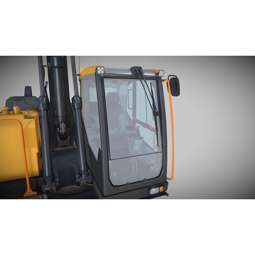 Excavator EWR150E 3D Model – Low Poly Game Asset, FBX - View 7