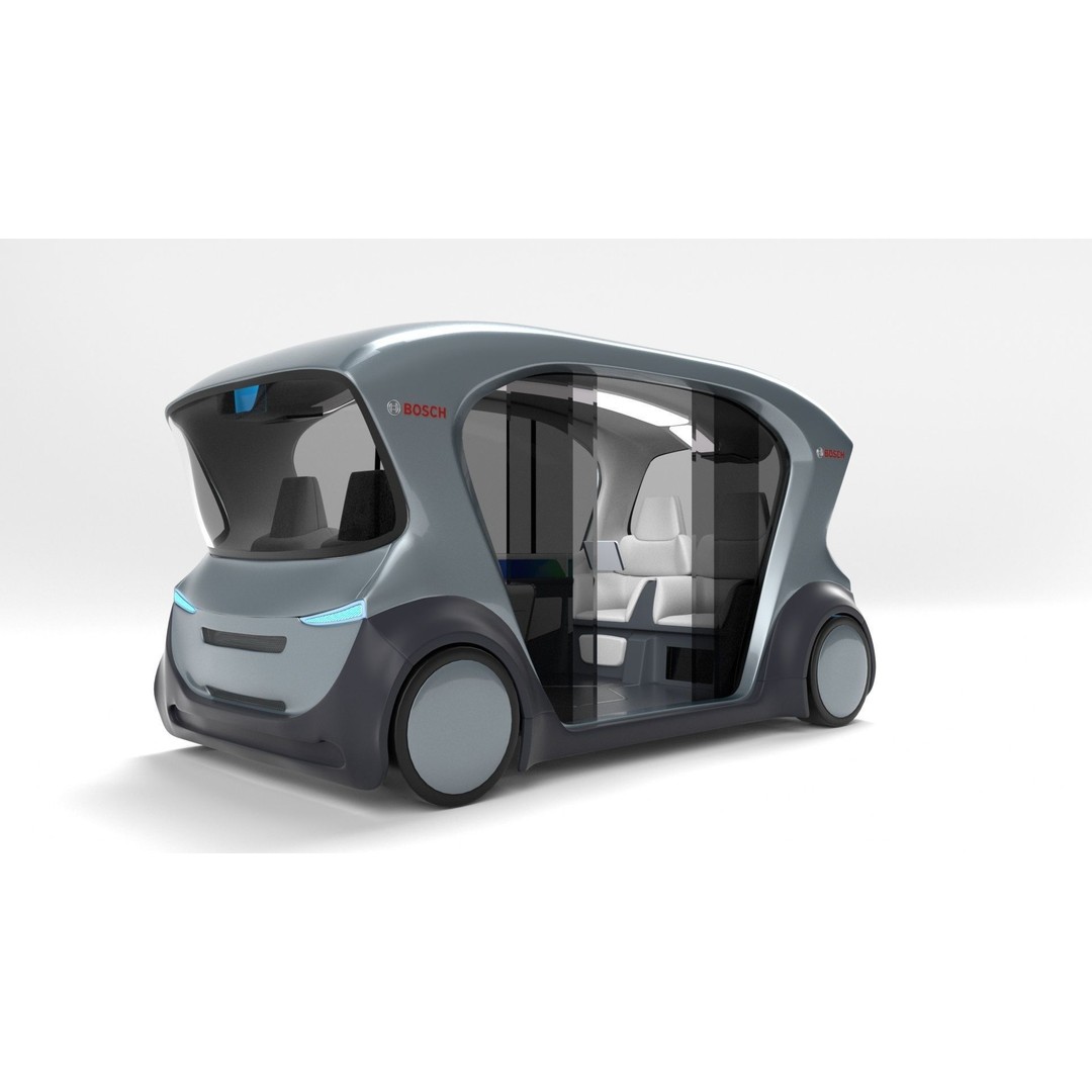 Autonomous Bosch Shuttle Car 3D Model – Rigged Concept Vehicle for Animation - View 10
