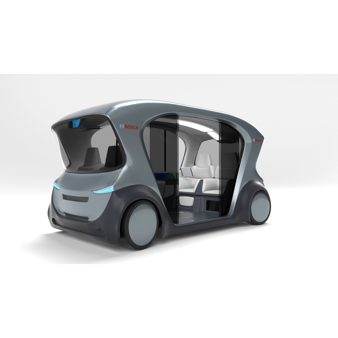 Autonomous Bosch Shuttle Car 3D Model – Rigged Concept Vehicle for Animation - View 20