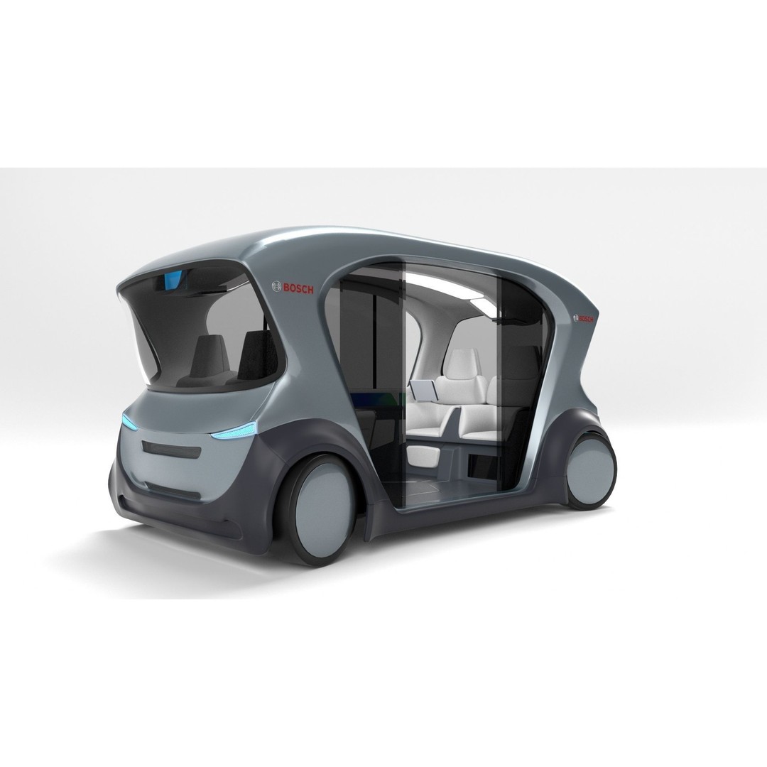 Autonomous Bosch Shuttle Car 3D Model – Rigged Concept Vehicle for Animation - View 21