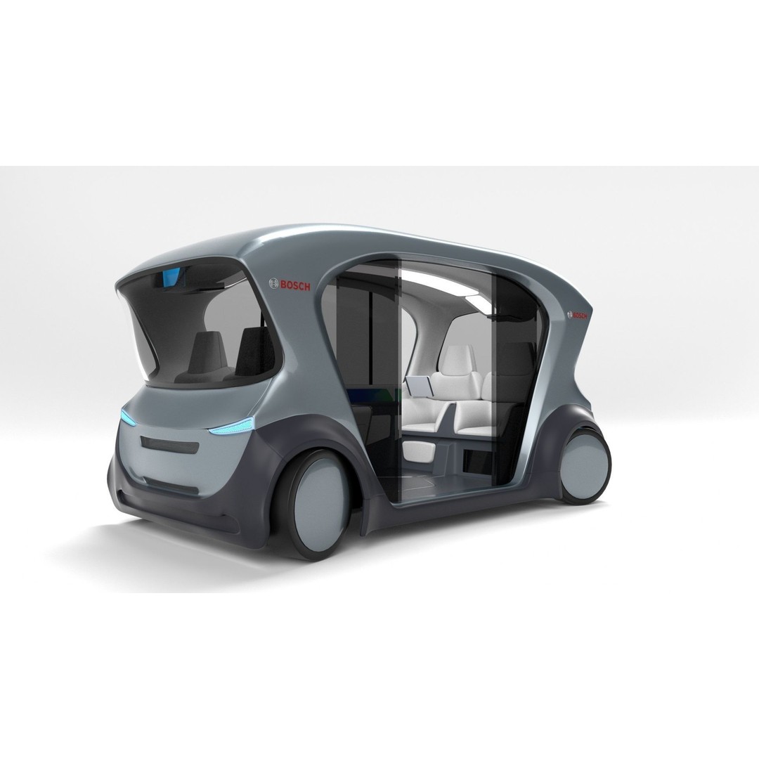 Autonomous Bosch Shuttle Car 3D Model – Rigged Concept Vehicle for Animation - View 22