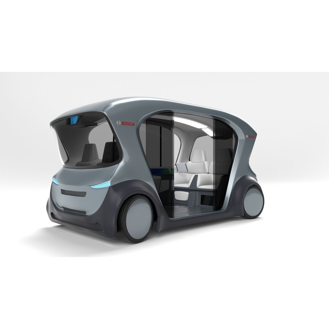 Autonomous Bosch Shuttle Car 3D Model – Rigged Concept Vehicle for Animation - View 23