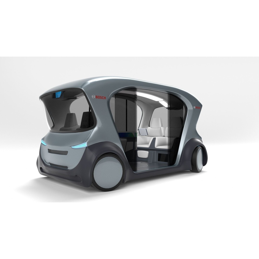Autonomous Bosch Shuttle Car 3D Model – Rigged Concept Vehicle for Animation - View 26