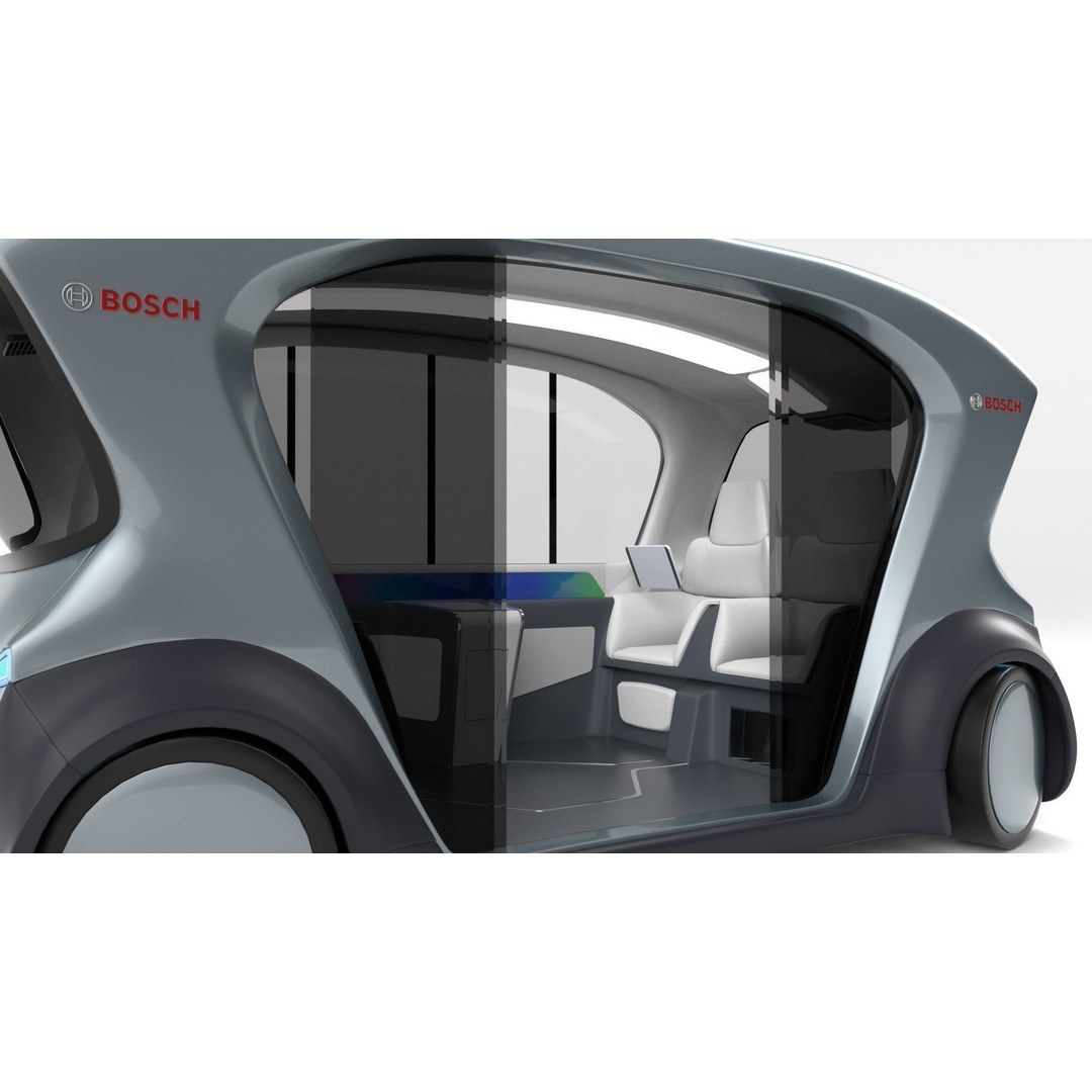Autonomous Bosch Shuttle Car 3D Model – Rigged Concept Vehicle for Animation - View 27