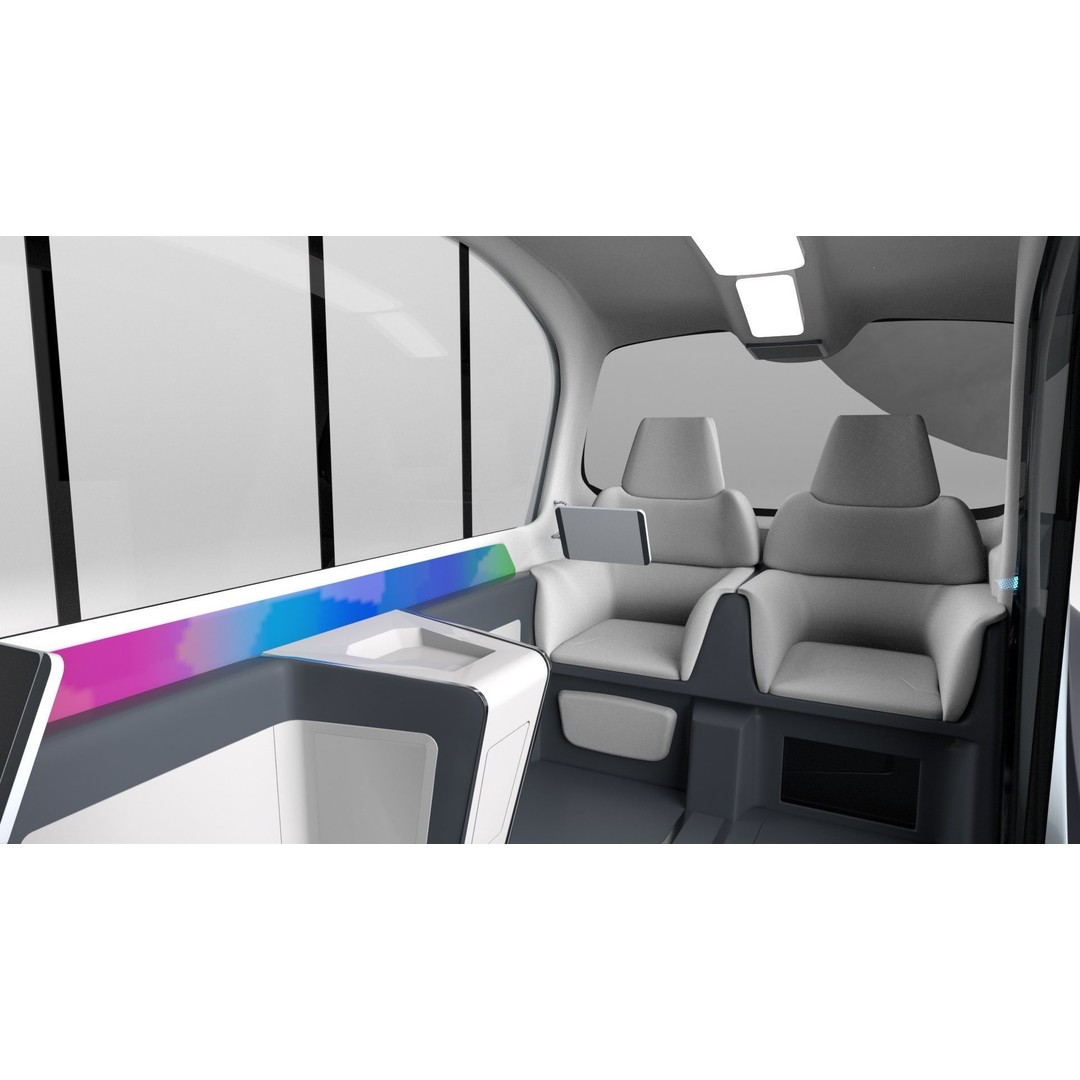 Autonomous Bosch Shuttle Car 3D Model – Rigged Concept Vehicle for Animation - View 28