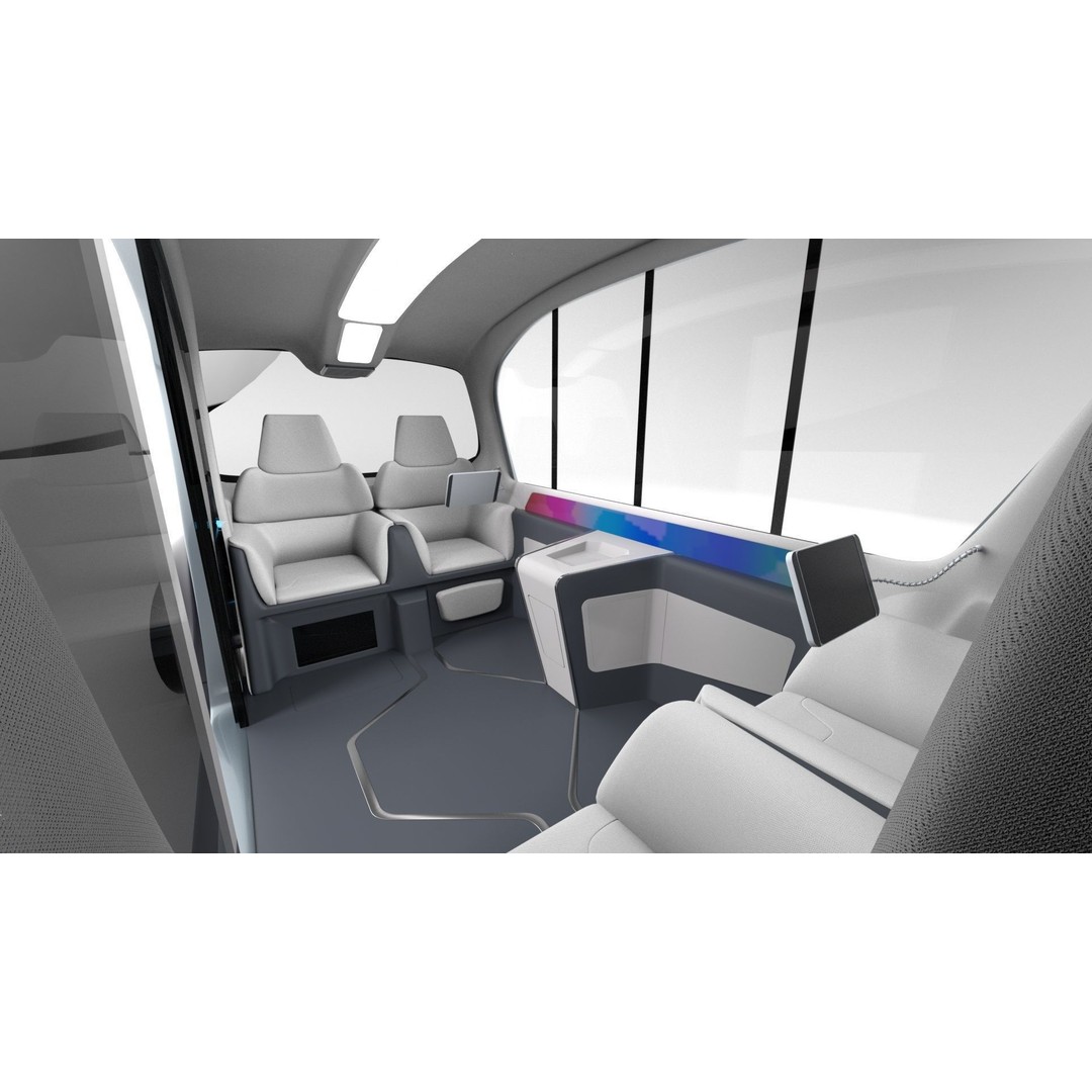 Autonomous Bosch Shuttle Car 3D Model – Rigged Concept Vehicle for Animation - View 29