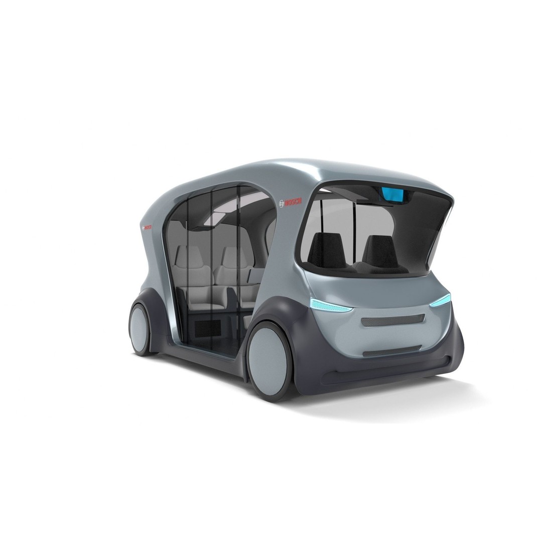 Autonomous Bosch Shuttle Car 3D Model – Rigged Concept Vehicle for Animation - View 4