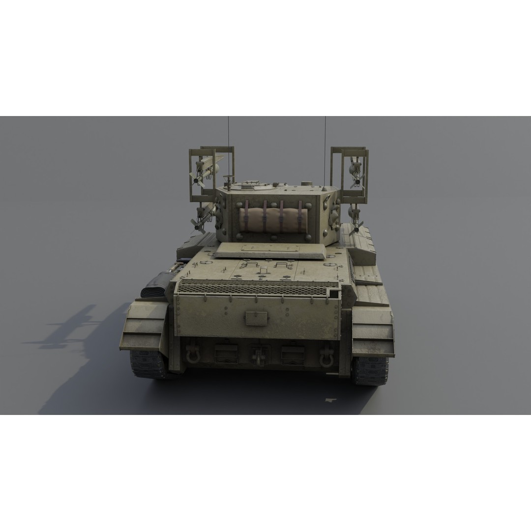 Cromwell V RP-3 Cruiser Tank 3D Model – Low Poly PBR Asset, FBX, Blender - View 17