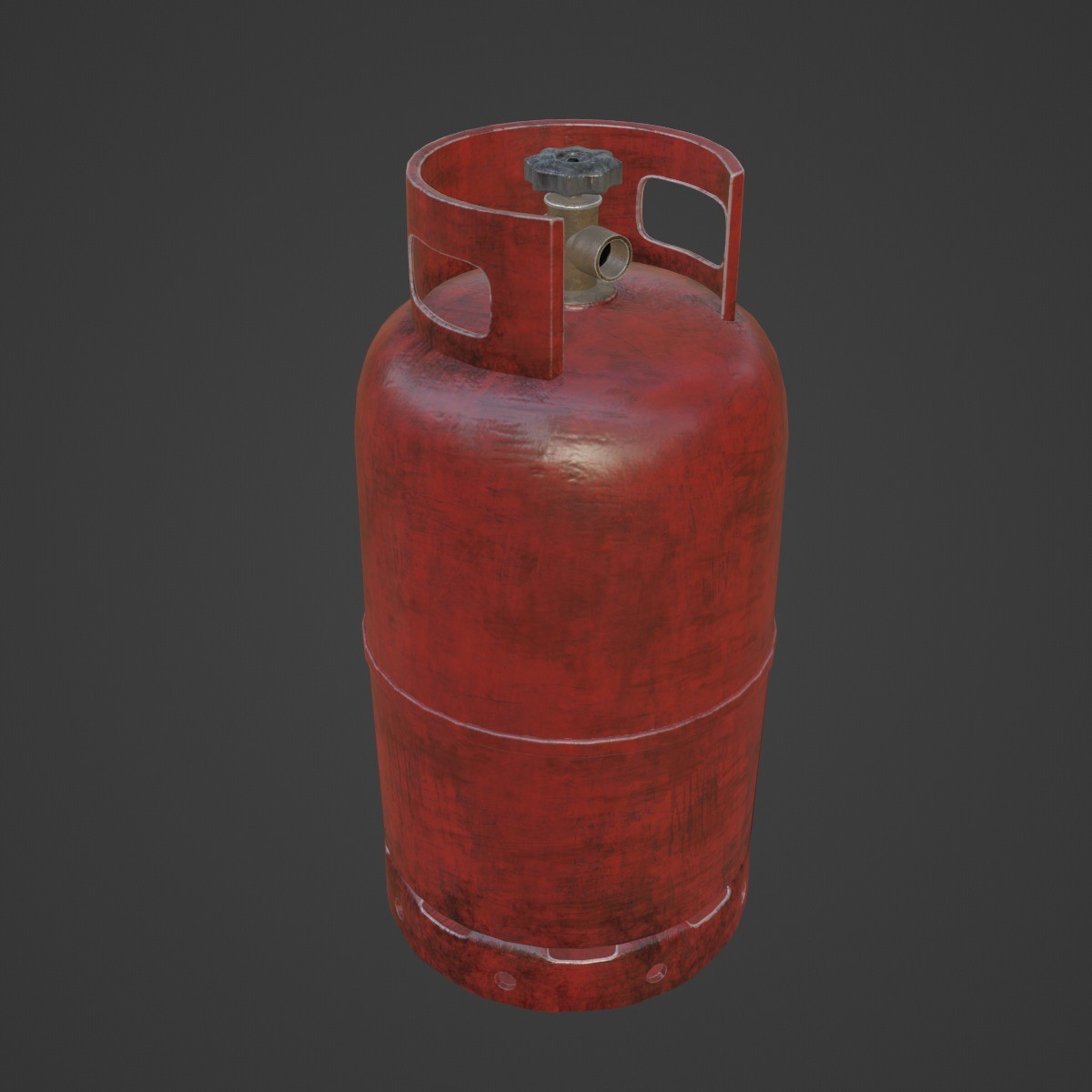 Dirty Gas Cylinder - Mid-Poly Game-Ready 3D Model - View 8