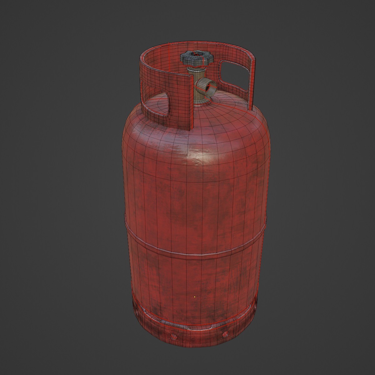 Dirty Gas Cylinder - Mid-Poly Game-Ready 3D Model - View 9