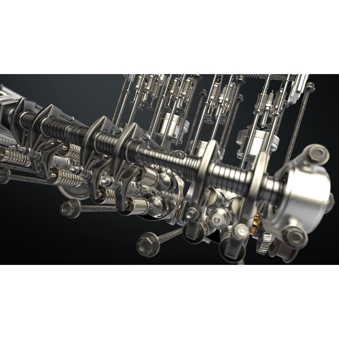 V8 Engine 3D Model – Animated Vehicle Part, FBX, PBR Textures - View 18