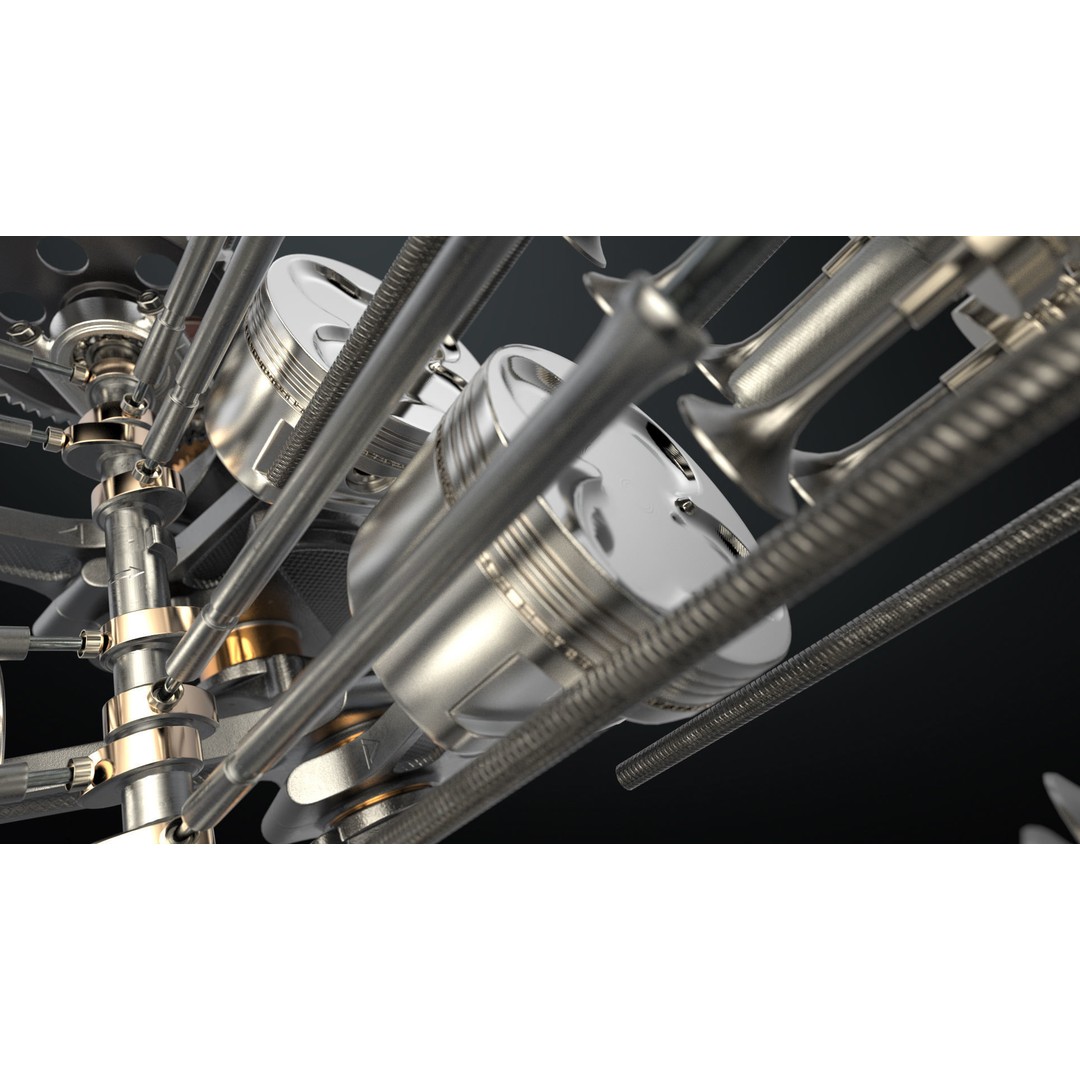 V8 Engine 3D Model – Animated Vehicle Part, FBX, PBR Textures - View 19