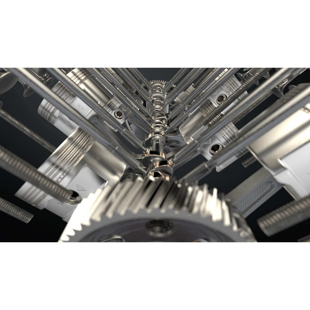 V8 Engine 3D Model – Animated Vehicle Part, FBX, PBR Textures - View 20