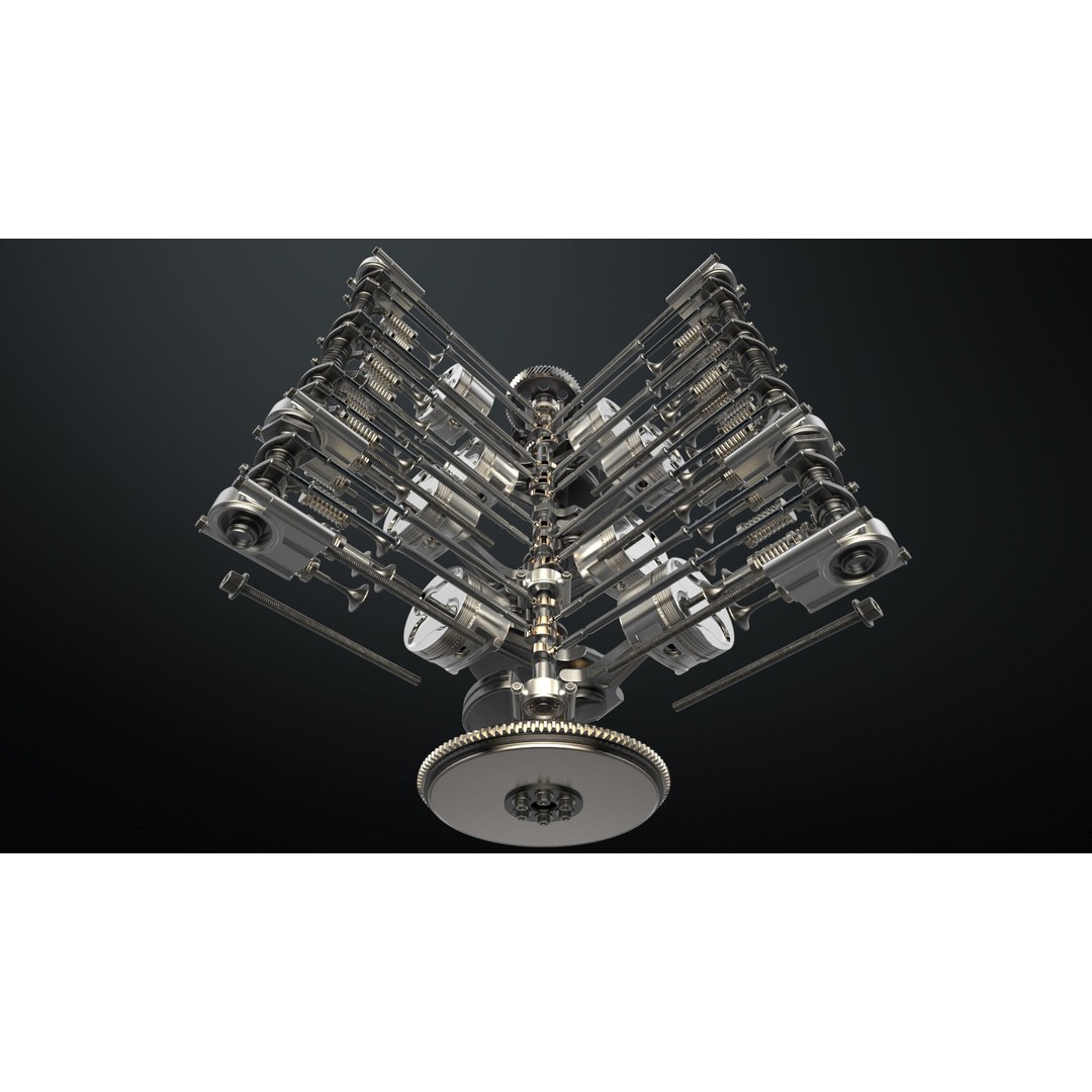 V8 Engine 3D Model – Animated Vehicle Part, FBX, PBR Textures - View 21