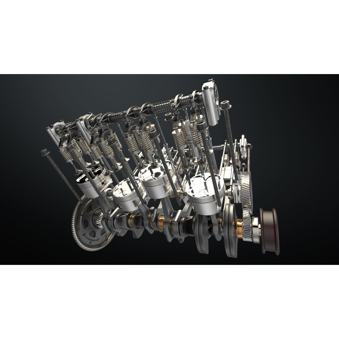 V8 Engine 3D Model – Animated Vehicle Part, FBX, PBR Textures - View 25