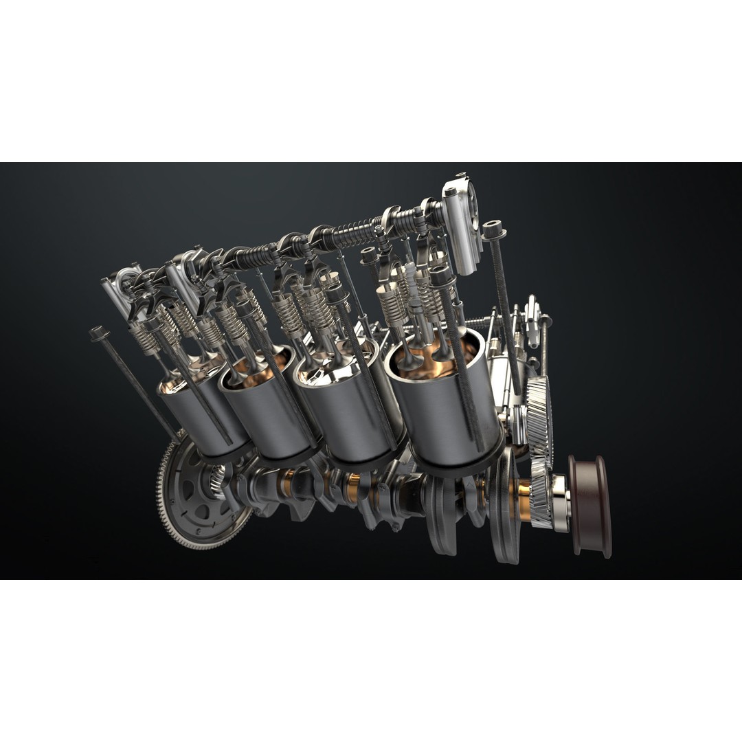 V8 Engine 3D Model – Animated Vehicle Part, FBX, PBR Textures - View 26