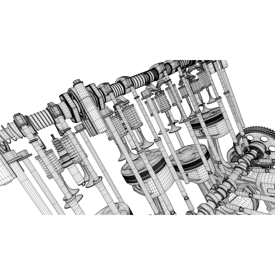 V8 Engine 3D Model – Animated Vehicle Part, FBX, PBR Textures - View 32
