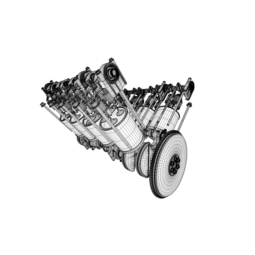 V8 Engine 3D Model – Animated Vehicle Part, FBX, PBR Textures - View 33