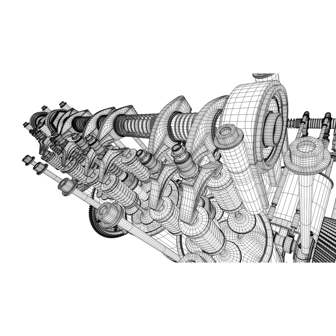 V8 Engine 3D Model – Animated Vehicle Part, FBX, PBR Textures - View 36