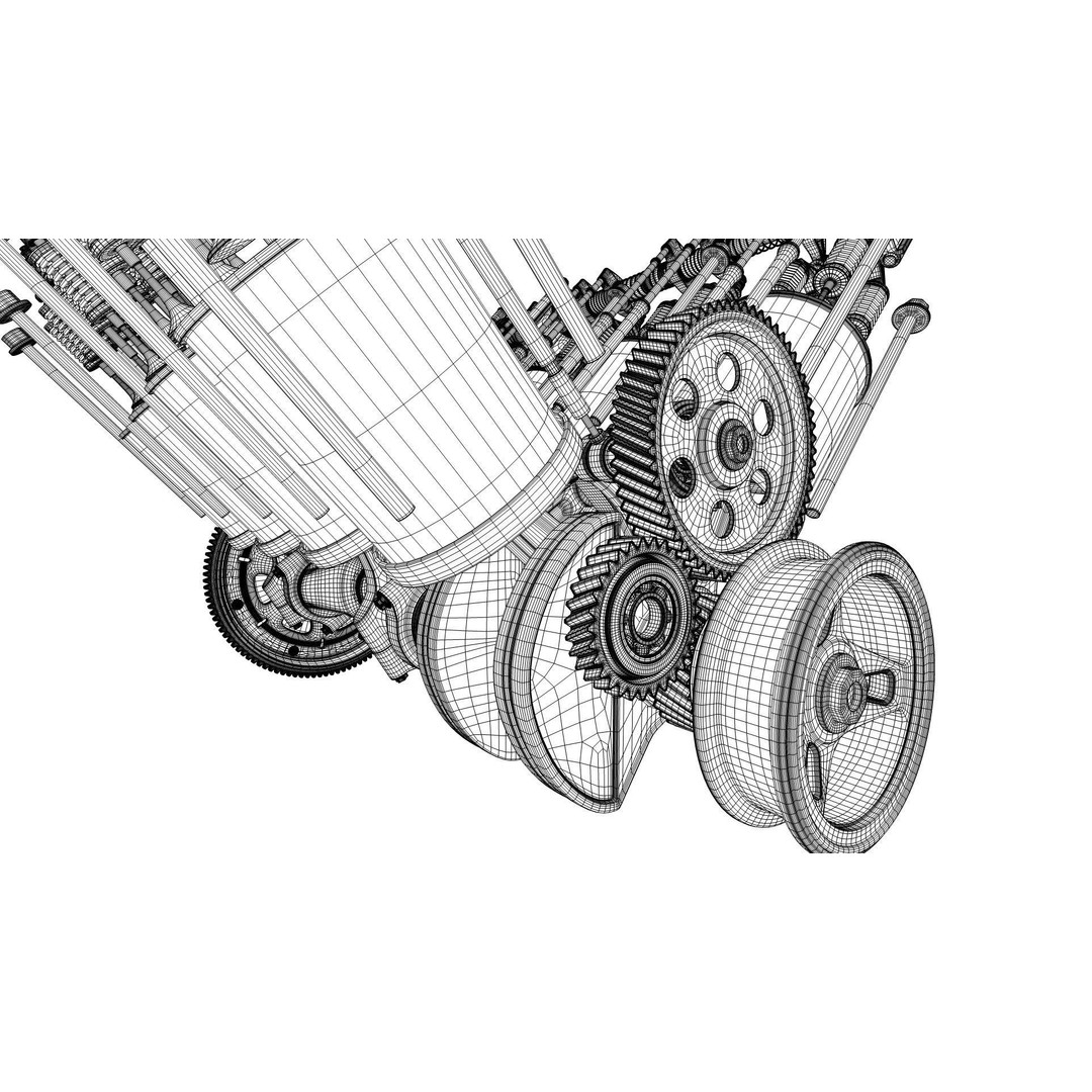V8 Engine 3D Model – Animated Vehicle Part, FBX, PBR Textures - View 37