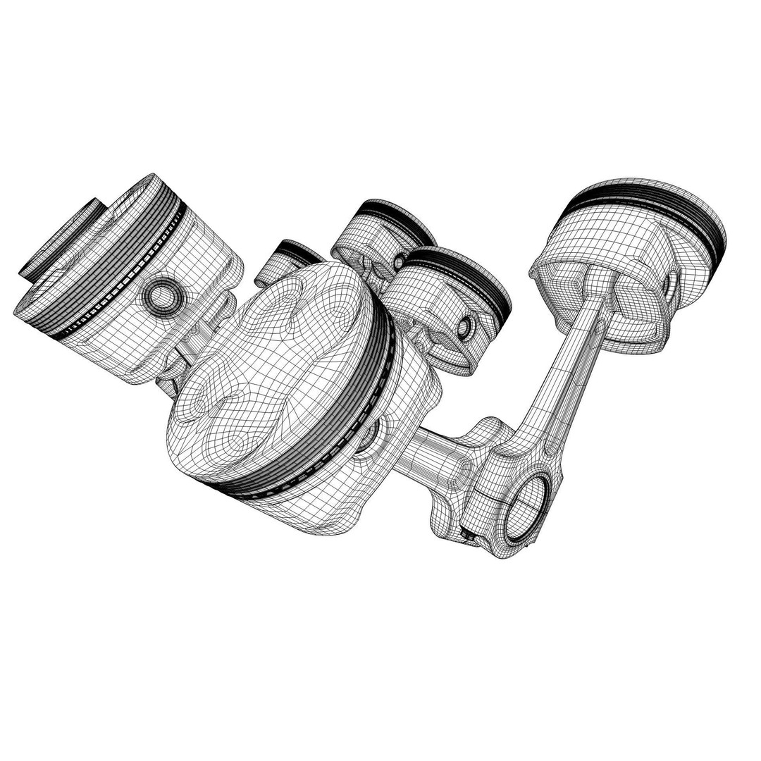 V8 Engine 3D Model – Animated Vehicle Part, FBX, PBR Textures - View 38