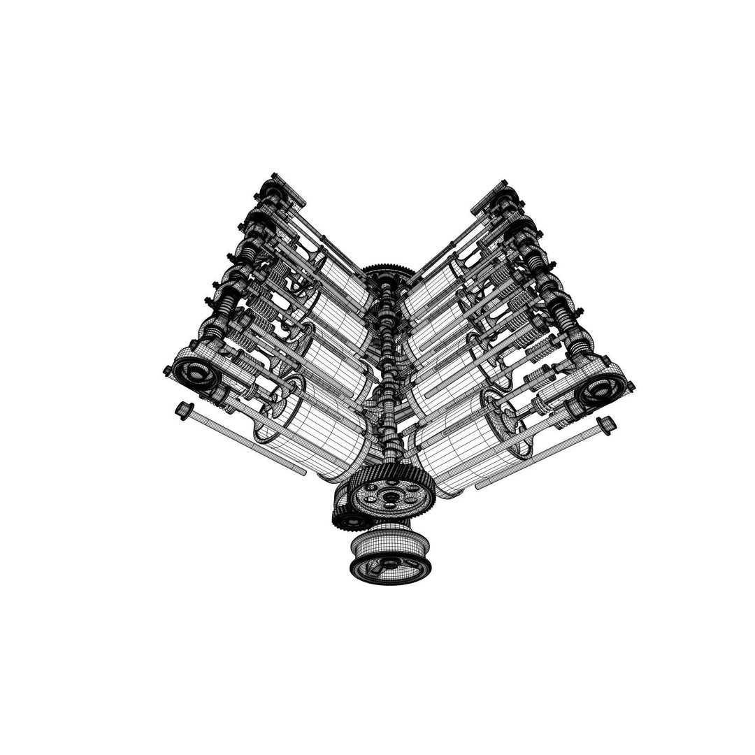 V8 Engine 3D Model – Animated Vehicle Part, FBX, PBR Textures - View 39