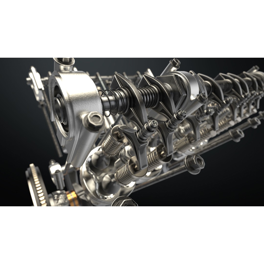 V8 Engine 3D Model – Animated Vehicle Part, FBX, PBR Textures - View 4