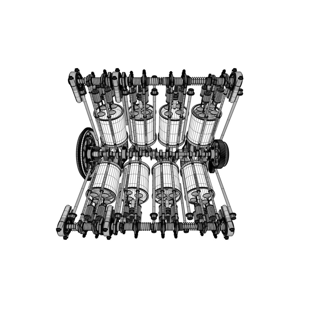 V8 Engine 3D Model – Animated Vehicle Part, FBX, PBR Textures - View 42