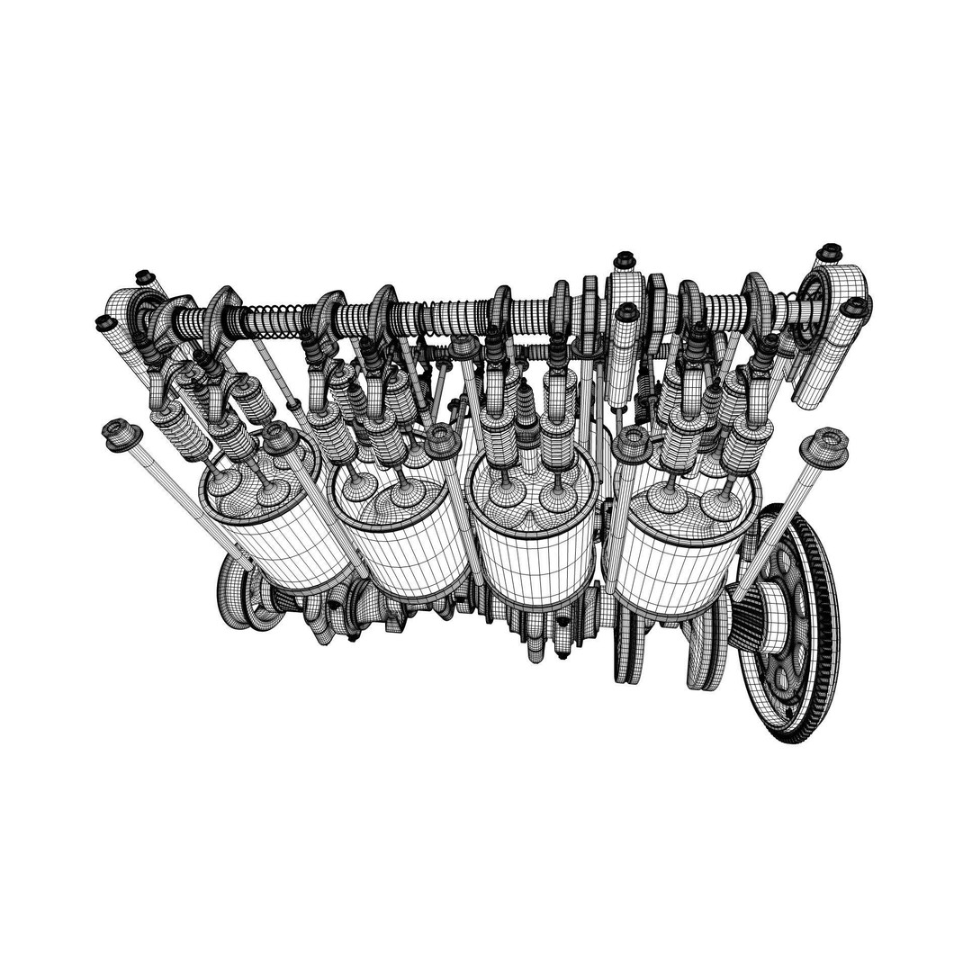 V8 Engine 3D Model – Animated Vehicle Part, FBX, PBR Textures - View 48