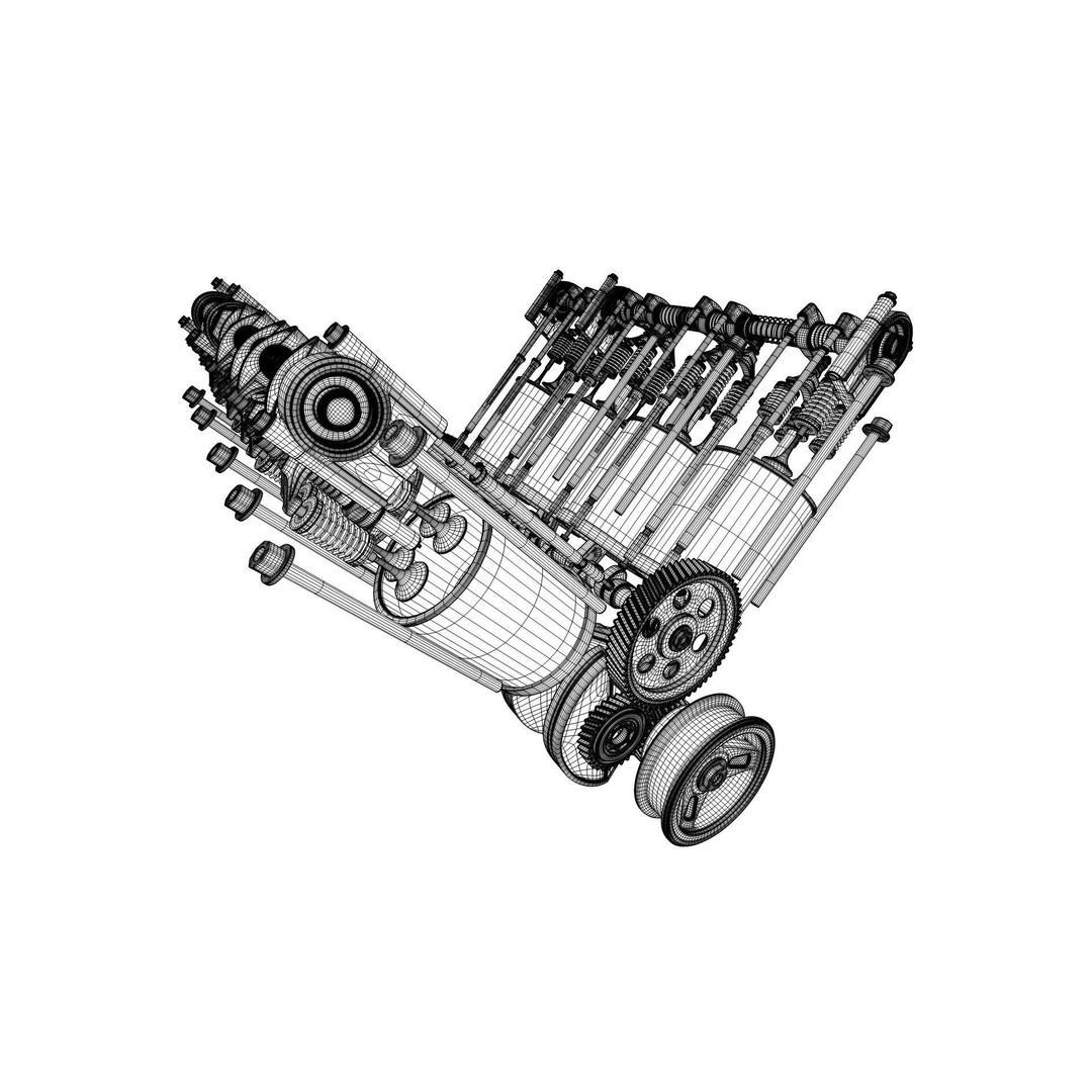 V8 Engine 3D Model – Animated Vehicle Part, FBX, PBR Textures - View 49
