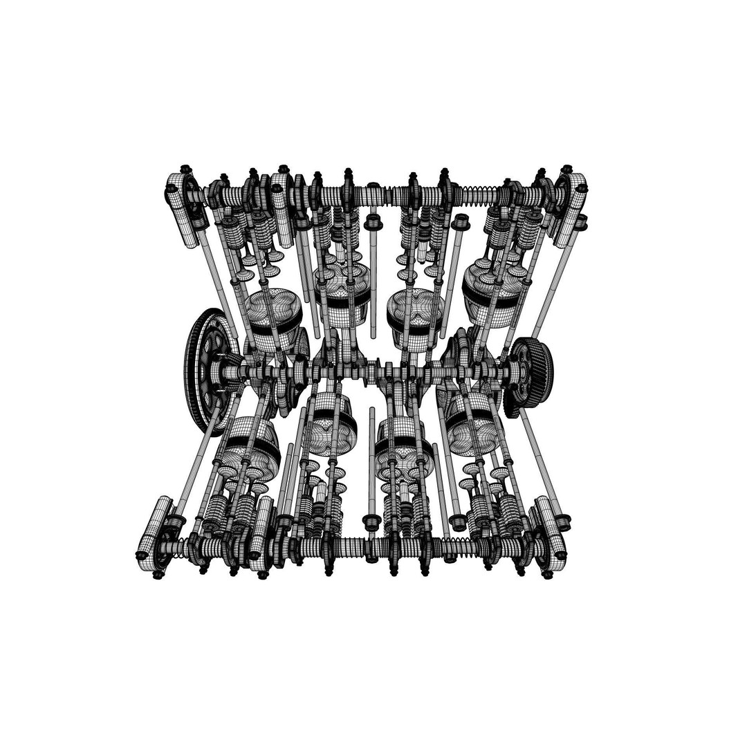 V8 Engine 3D Model – Animated Vehicle Part, FBX, PBR Textures - View 51