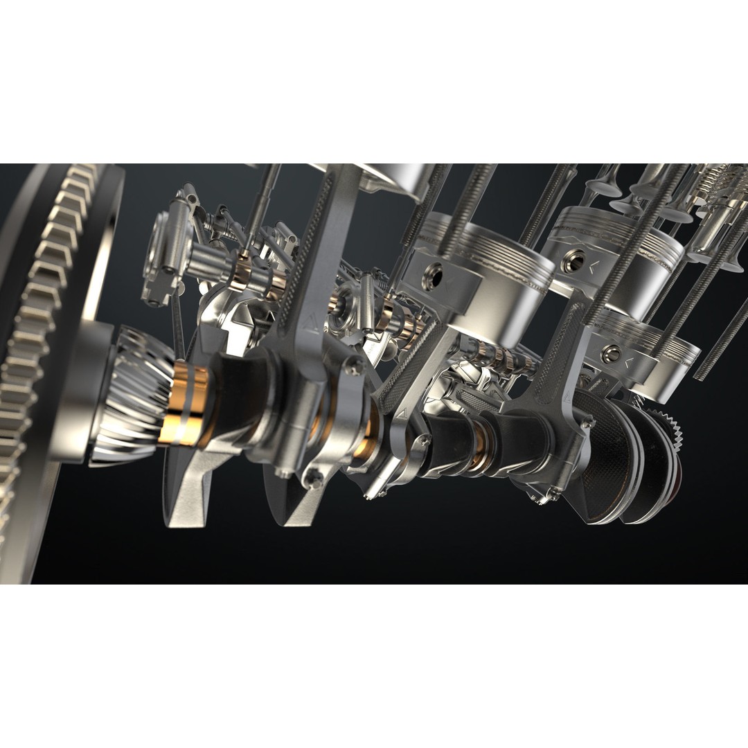 V8 Engine 3D Model – Animated Vehicle Part, FBX, PBR Textures - View 8