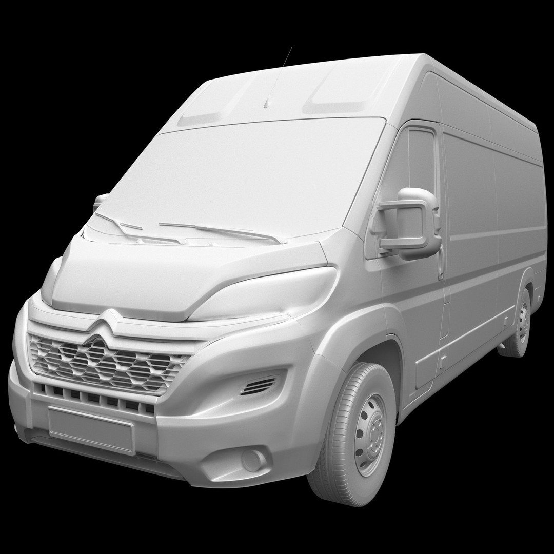 Citroen Jumper L4H2 Van 3D Model – Detailed Commercial Vehicle, FBX, OBJ - View 15