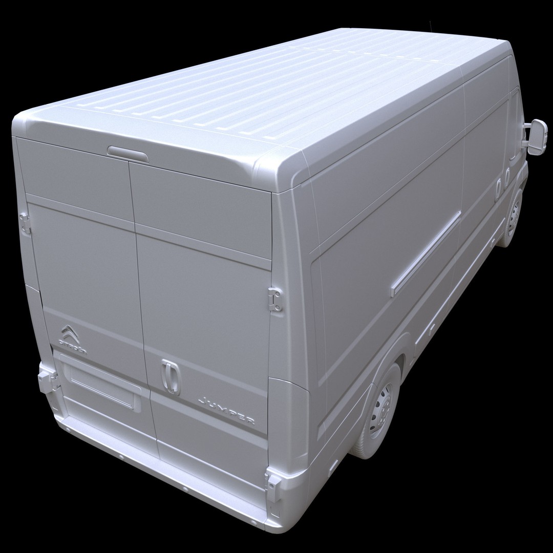 Citroen Jumper L4H2 Van 3D Model – Detailed Commercial Vehicle, FBX, OBJ - View 16
