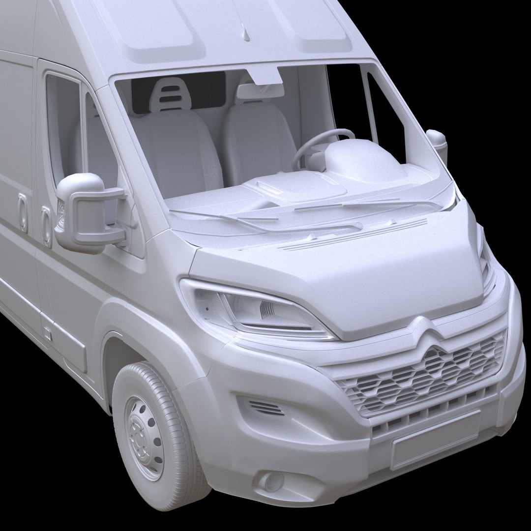 Citroen Jumper L4H2 Van 3D Model – Detailed Commercial Vehicle, FBX, OBJ - View 18