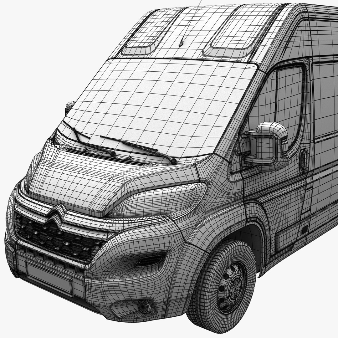 Citroen Jumper L4H2 Van 3D Model – Detailed Commercial Vehicle, FBX, OBJ - View 19