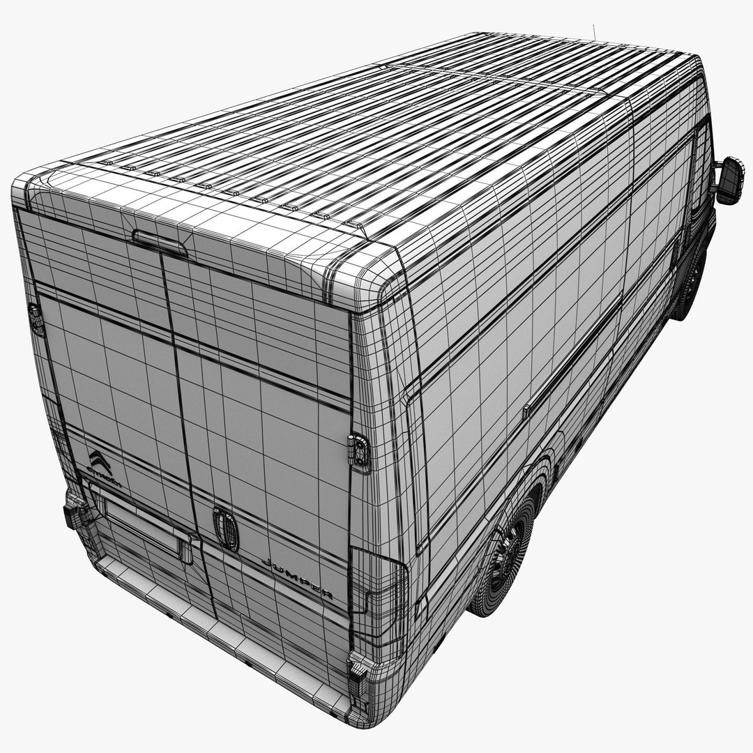 Citroen Jumper L4H2 Van 3D Model – Detailed Commercial Vehicle, FBX, OBJ - View 20