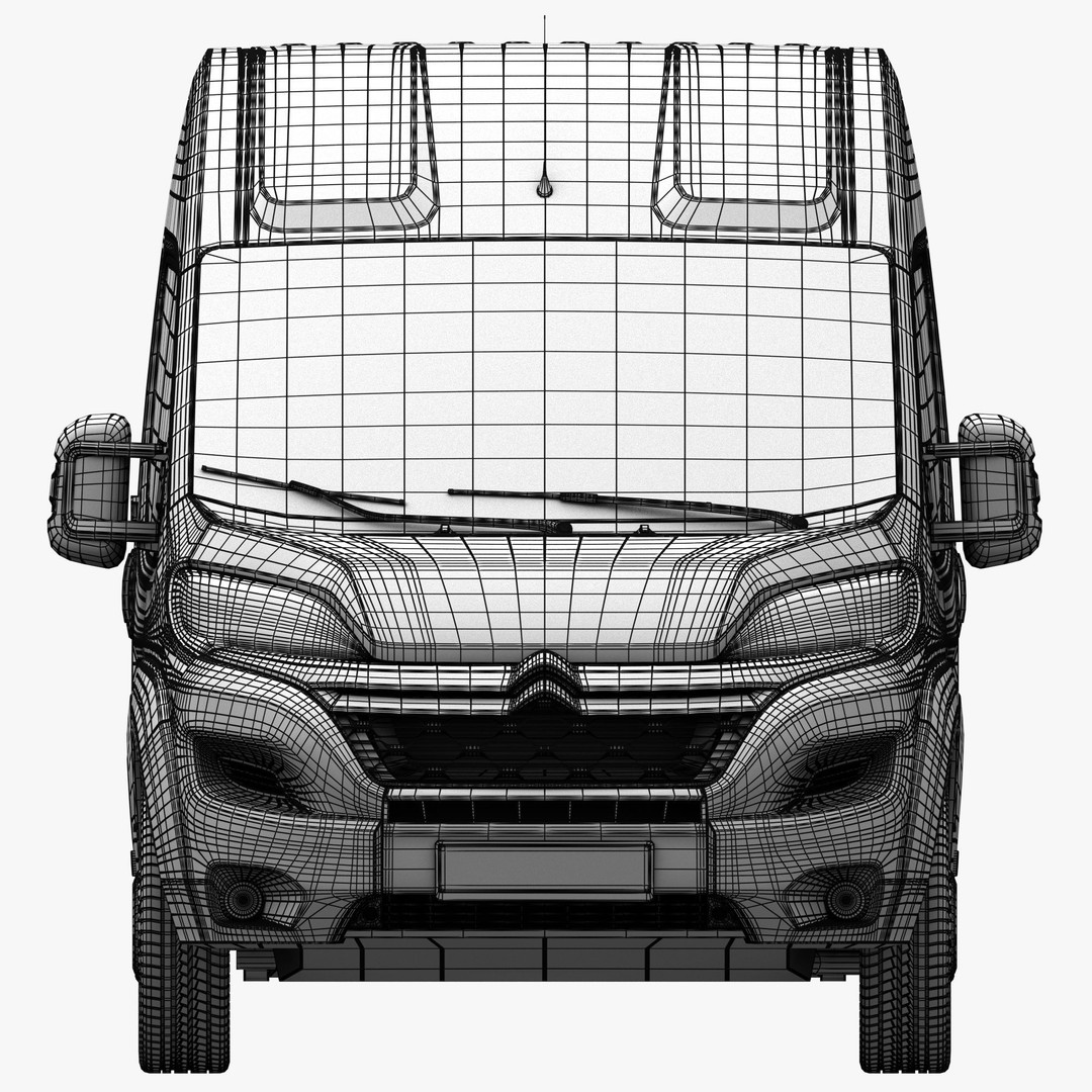 Citroen Jumper L4H2 Van 3D Model – Detailed Commercial Vehicle, FBX, OBJ - View 21
